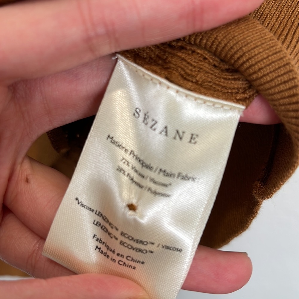 Sezane Brown V-Neck Sweater - Picture 8 of 9